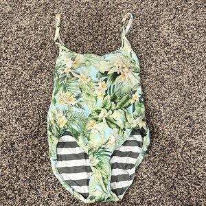 Tommy Bahama Floral Green Tropical One-Piece Swimsuit